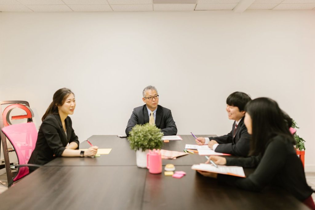 トップ面談の打ち合わせの様子